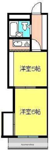 第91杉フラット(2K/4階)の間取り写真