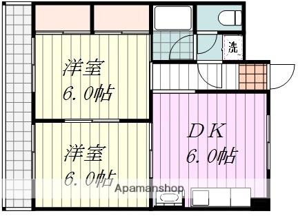 岩子マンション(2DK/3階)の間取り写真