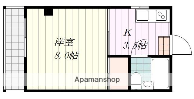 アルファ・プラス(1K/2階)の間取り写真