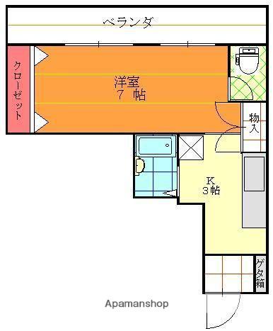 東一万ビル(1K/4階)の間取り写真