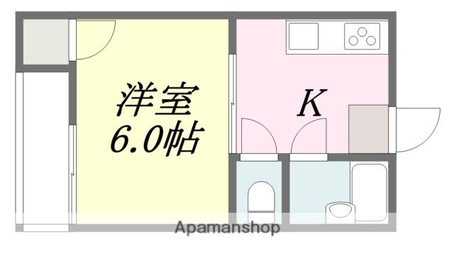 コーポヤマウチ(1DK/2階)の間取り写真