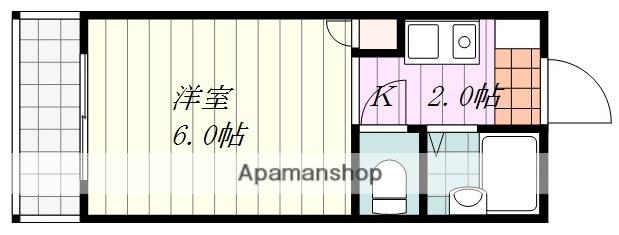 CASASUZUKI(1K/2階)の間取り写真