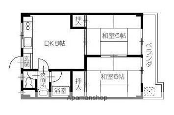 石田2ビル(2DK/3階)の間取り写真
