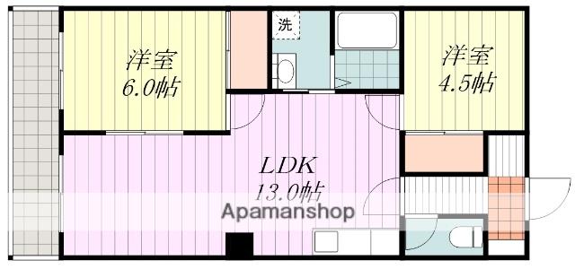 トロワボヌールⅣ(2LDK/5階)の間取り写真