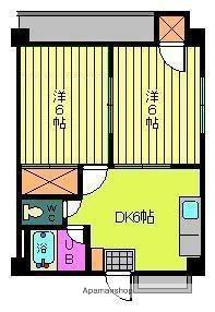 スカイハイツ(2DK/2階)の間取り写真