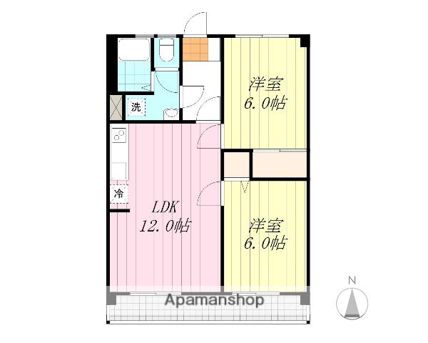 アイリッシュコート西石井(2LDK/1階)の間取り写真