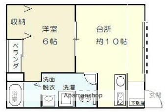 ベルクカネキ(1LDK/2階)の間取り写真