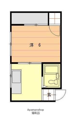 石鎚ハイツ(1K/4階)の間取り写真