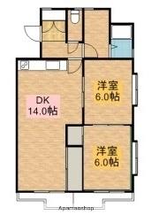 シャトーナミキⅢ(2LDK/2階)の間取り写真