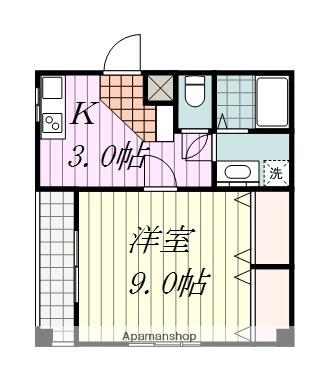 ヴィータ萱町(1K/3階)の間取り写真