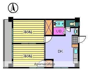 サザンコート(2DK/4階)の間取り写真