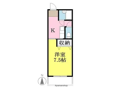 TSマンション2(1K/4階)の間取り写真