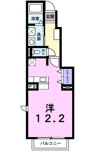 アイ・ビーコートA(ワンルーム/1階)の間取り写真