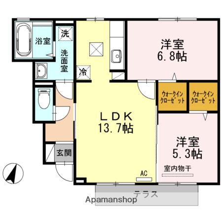 D-ROOM清住(2LDK/1階)の間取り写真