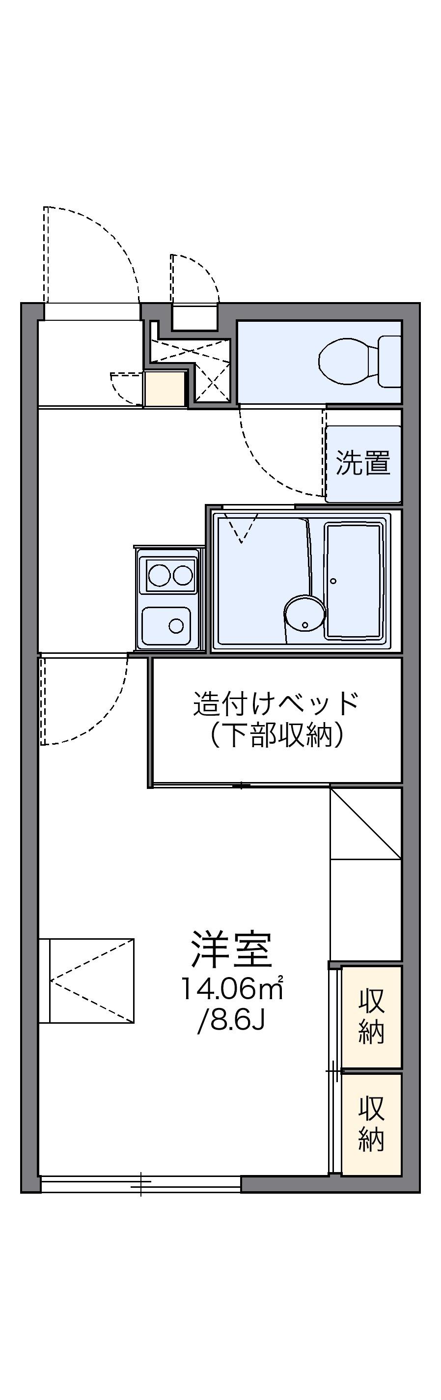 レオパレスフォーサイト松山(1K/1階)の間取り写真