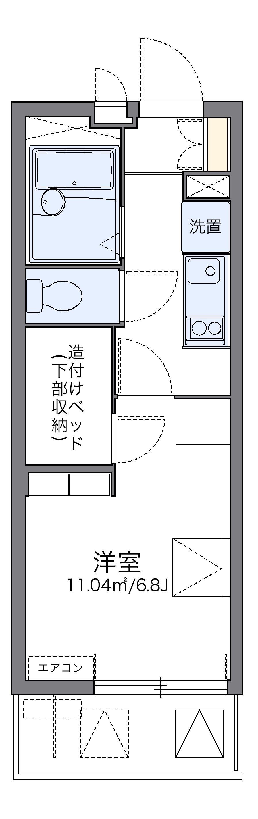 レオパレス雄新ひまわり(1K/2階)の間取り写真