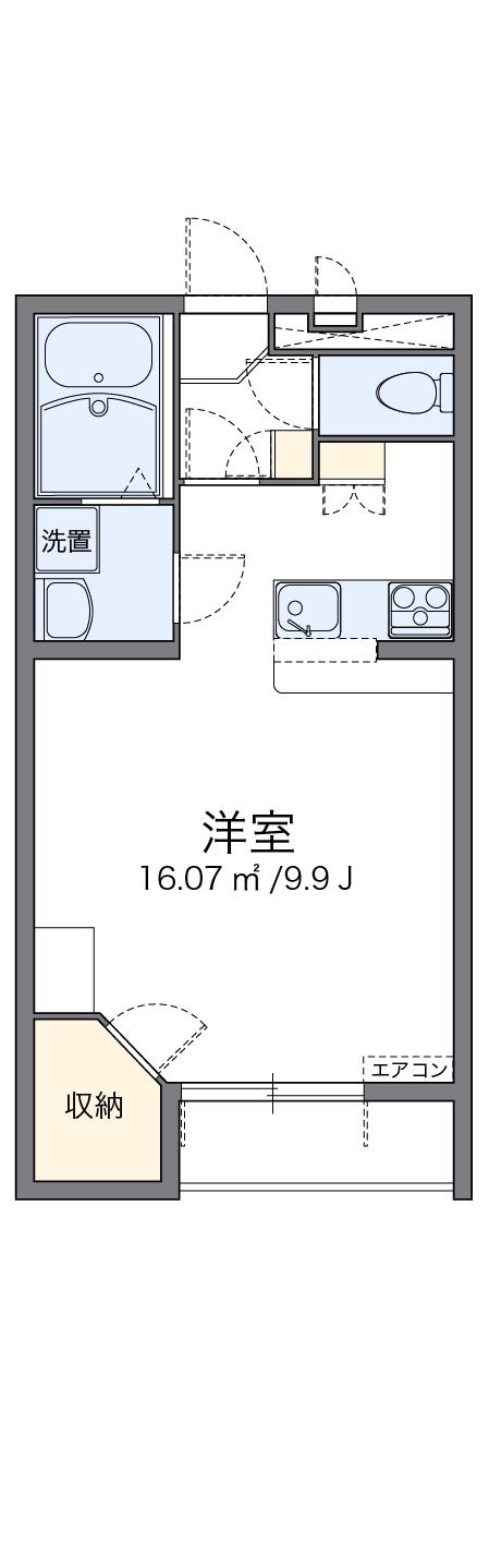 レオパレス蒼Ⅰ(1K/1階)の間取り写真