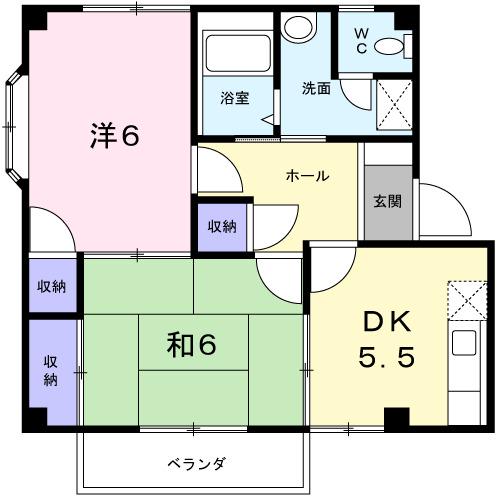 コーポフォレスト(2DK/2階)の間取り写真