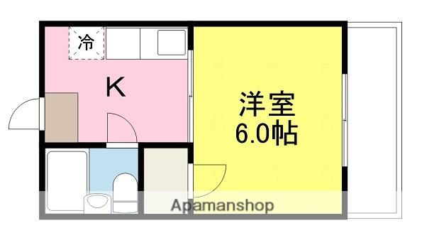 フラット・ペア(ワンルーム/1階)の間取り写真