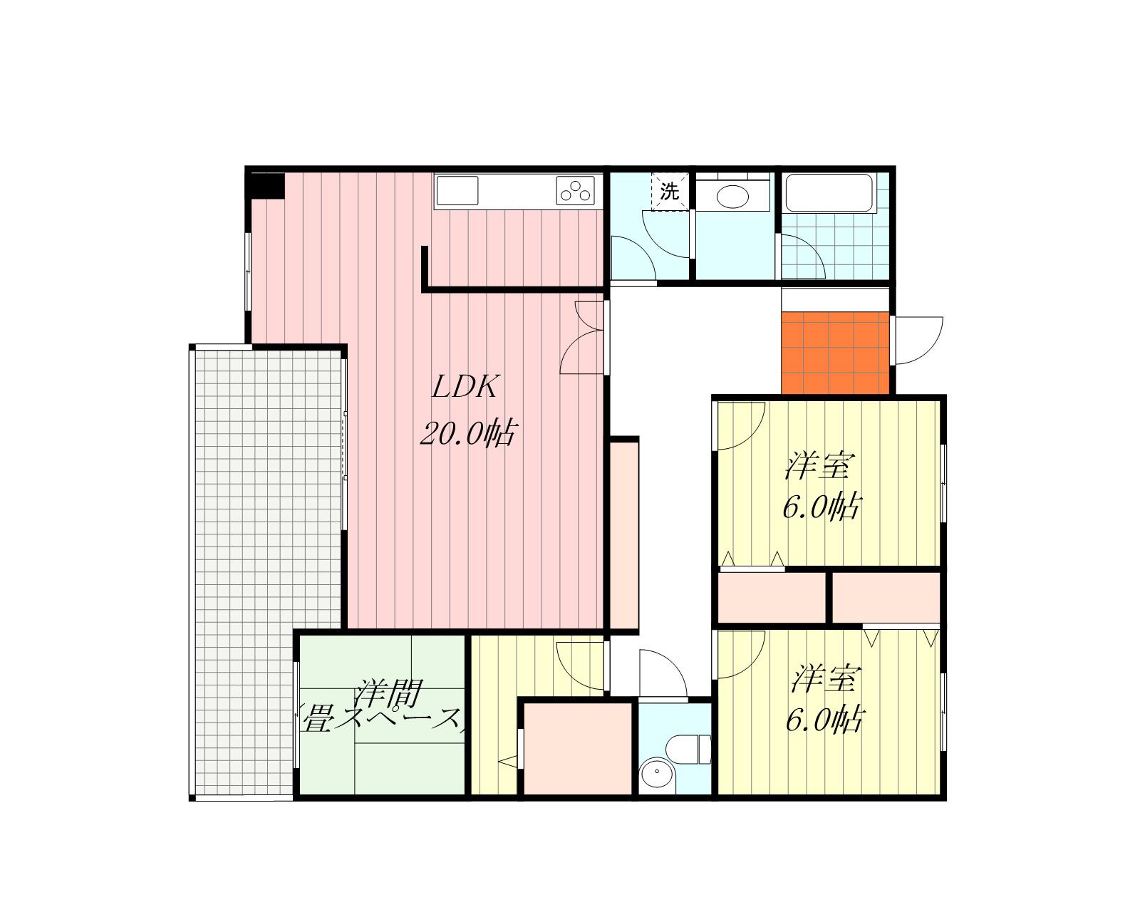 ヴェルディオ岩崎(3LDK/3階)の間取り写真