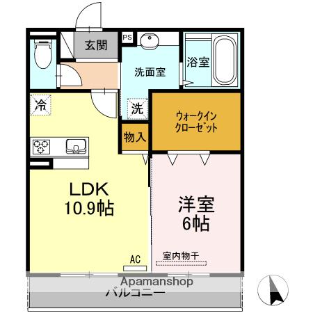 パルハイブリッジⅢ(1LDK/3階)の間取り写真