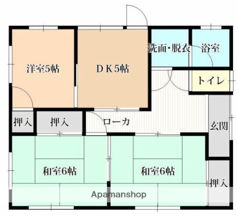 伊予鉄道郡中線 松前駅 徒歩8分 1階建 築44年(3DK)の間取り写真