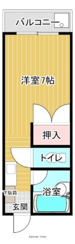 クリーンハイツ弓立Ⅰ(1K/1階)の間取り写真