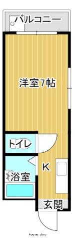 クリーンハイツ弓立Ⅰ(1K/1階)の間取り写真