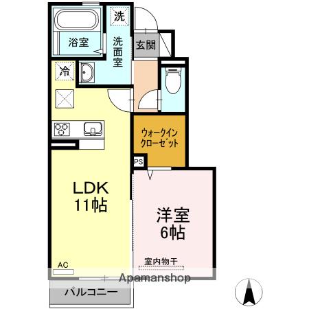 セントレMK(1LDK/1階)の間取り写真