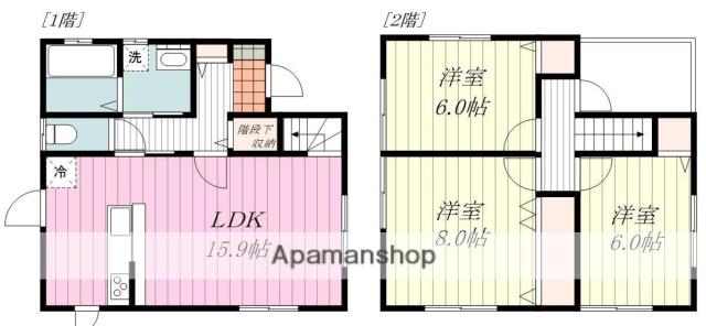 予讃線 市坪駅 徒歩17分 2階建 築7年(3LDK)の間取り写真