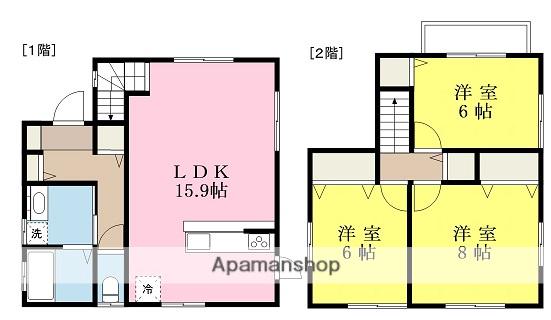 伊予鉄道郡中線 土橋駅(愛媛) 徒歩9分 2階建 築7年(3LDK)の間取り写真