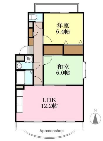 ユーミーひさえだA棟(2LDK/1階)の間取り写真