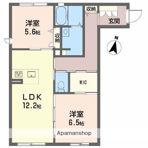 アトリエール和泉南(2LDK/1階)の間取り写真