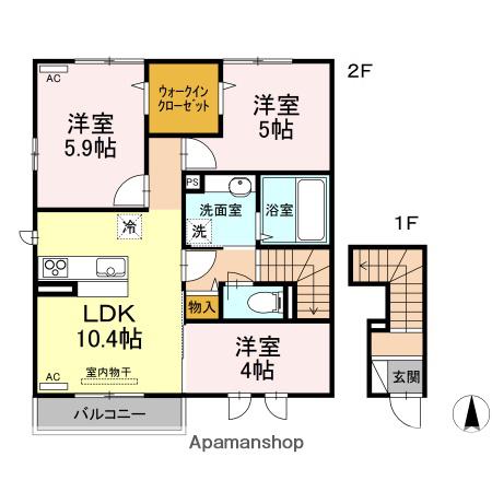 パルフェ(3LDK/2階)の間取り写真