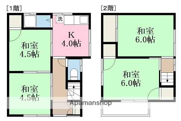 愛媛県松山市 2階建 築45年(4K)の間取り写真