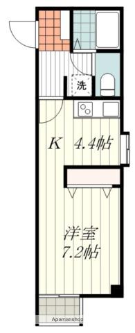 FOUNTAIN(1K/2階)の間取り写真