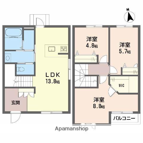 トスカーナガーデン　Ａ棟(3LDK)の間取り写真