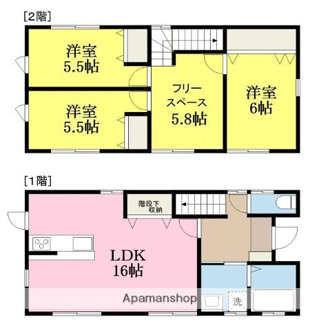 伊予鉄道郡中線 土居田駅 徒歩12分 2階建 築4年(3LDK)の間取り写真