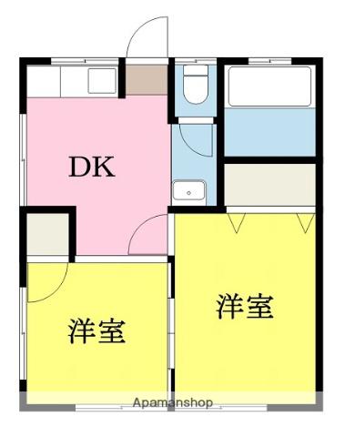 双葉ハイツ(2DK/1階)の間取り写真