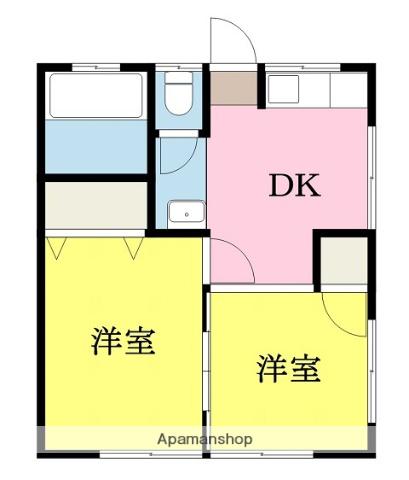 双葉ハイツ(2DK/2階)の間取り写真