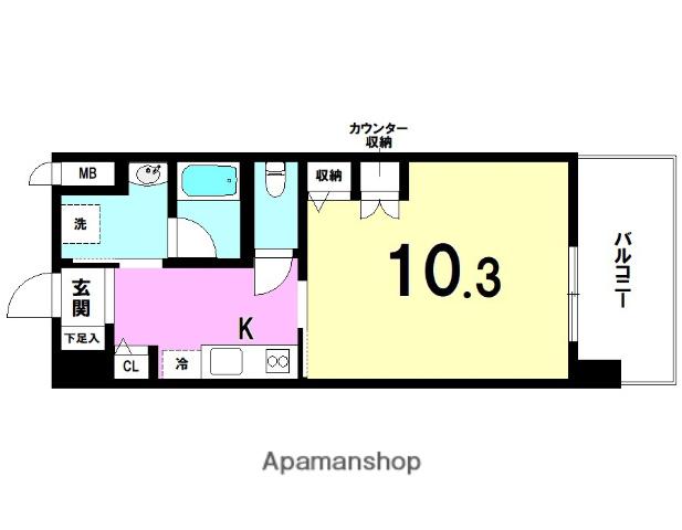 パグロ城北(1K/5階)の間取り写真