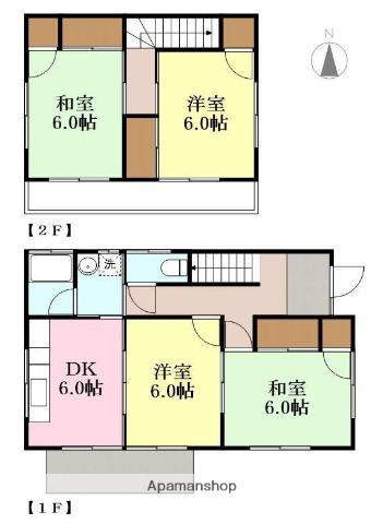 愛媛県松山市 2階建 築34年(4DK)の間取り写真
