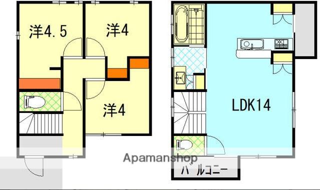 予讃線 柳原駅(愛媛) 徒歩10分 2階建 築3年(3LDK)の間取り写真