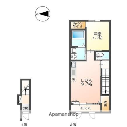 KUKUNA(1LDK/2階)の間取り写真