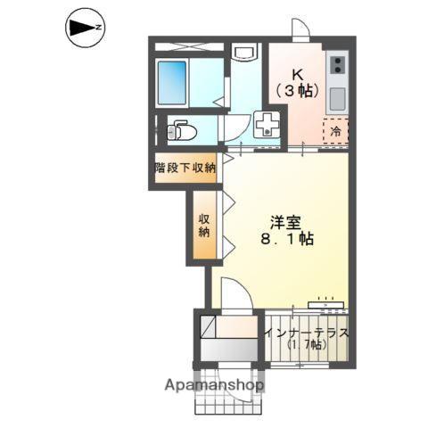 パルティール朝日ヶ丘(1K/1階)の間取り写真