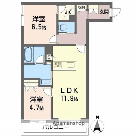 シャーメゾン セルディーナ(2LDK/1階)の間取り写真