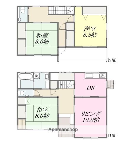 愛媛県松山市 2階建 築19年(4DK)の間取り写真