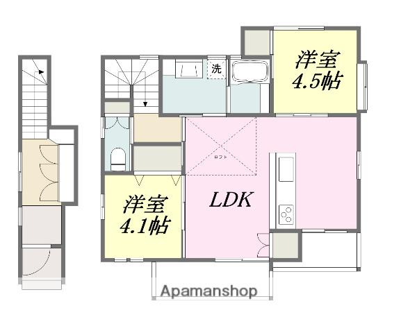 愛媛県松山市 2階建 築36年(2LDK)の間取り写真