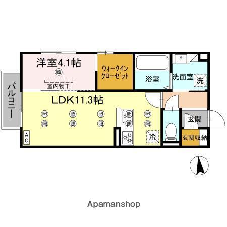 MAISON BLANCHE(1LDK/2階)の間取り写真