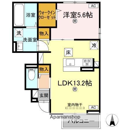 エクシア(1LDK/1階)の間取り写真